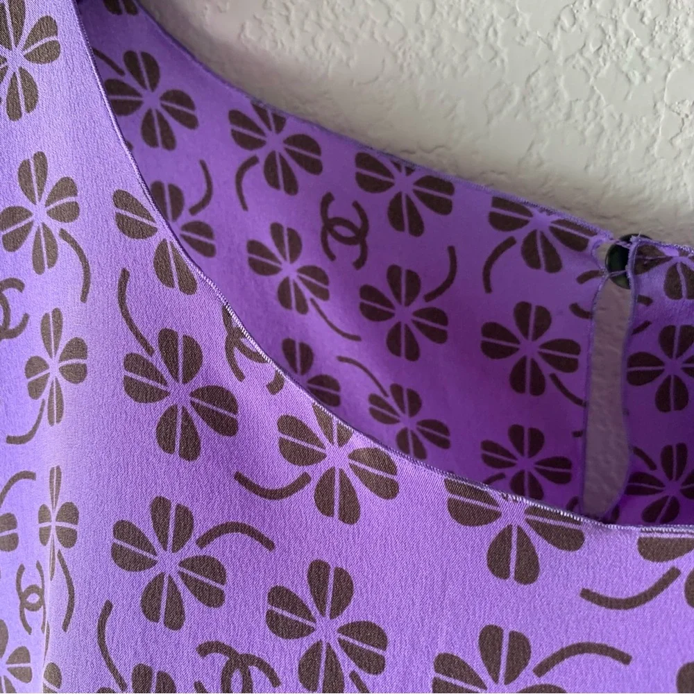 Chanel logo silk blouse